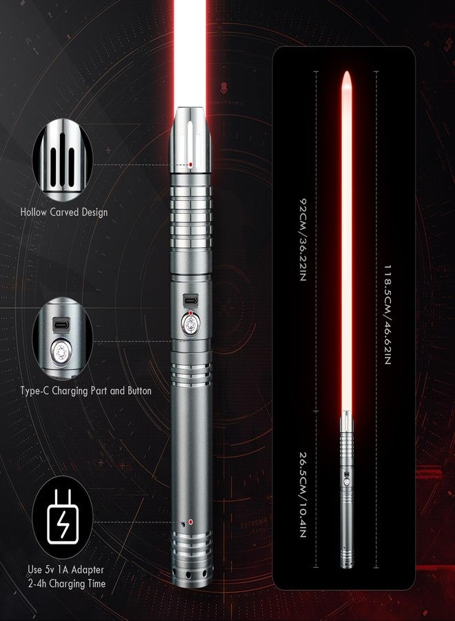DAMIENSABER RGB V3 Smooth Swing Light Saber 16 Sound Fonts, Motion Control Light Sabers, Infinite Color Changing and 16 RGB Light Saber for Adults Support Heavy Dueling - Image 4
